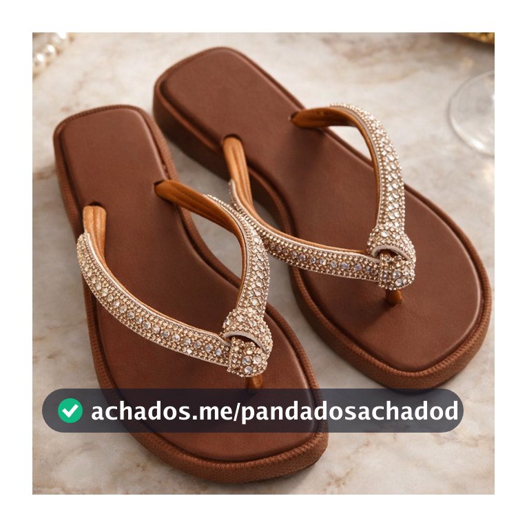 😍Chinelo Feminino Confortável Sandália Nanda Fashion com NÓ de Brilho Stras - A MAIS VENDIDA