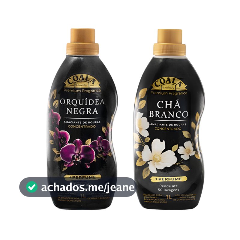 Kit Amaciante Coala Laundry 1L Orquídea Negra + 1L Chá Branco - Maciez, Fragrância e Alto Rendimento