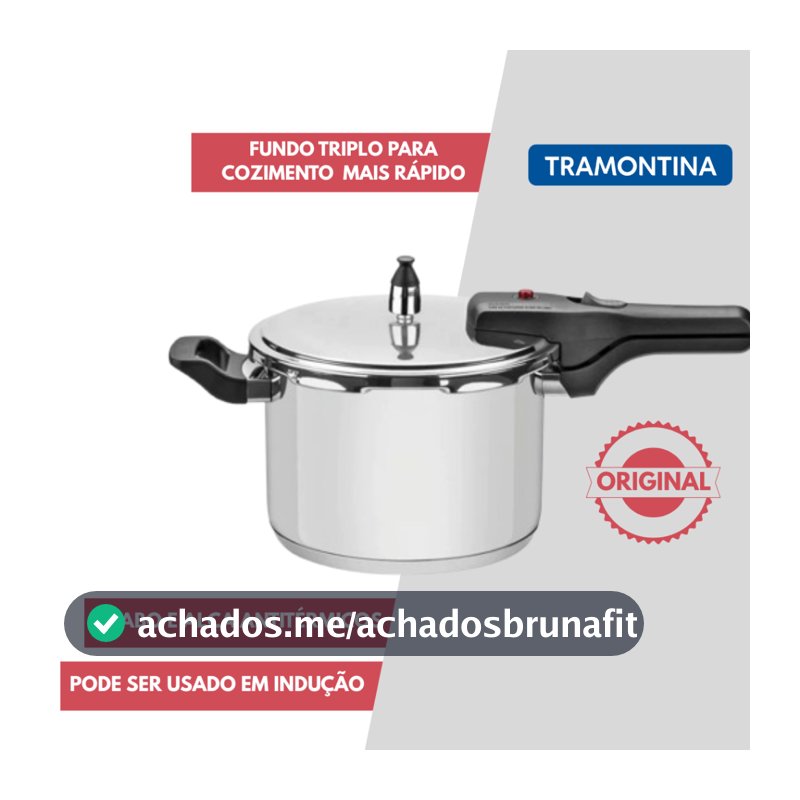 Panela de Pressão Inox Tramontina Brava 4,5L Fundo Triplo Indução