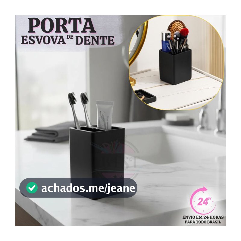 Porta Escova De Dente Quadrada De Plástico P/ Banheiro Creme Pasta De Dente