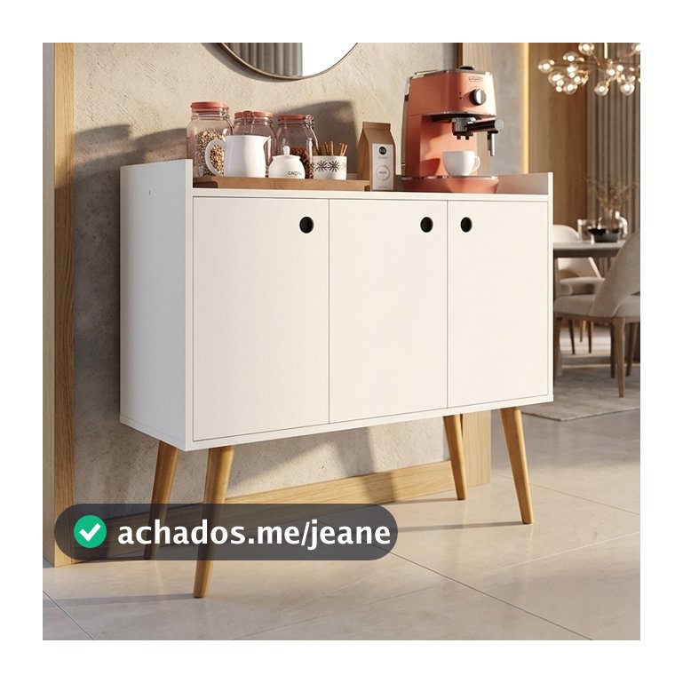 Aparador Buffet Multiuso Moderno Cantinho do Café Sala Cozinha Recepção Balcão Wood - Lojas RPM