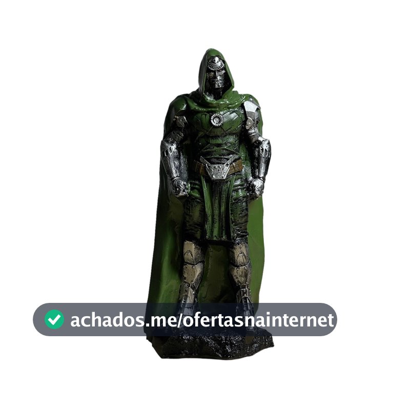 Boneco Doutor Destino Vilão Estatueta Dr Doom Marvel Estátua Colecionável de Resina