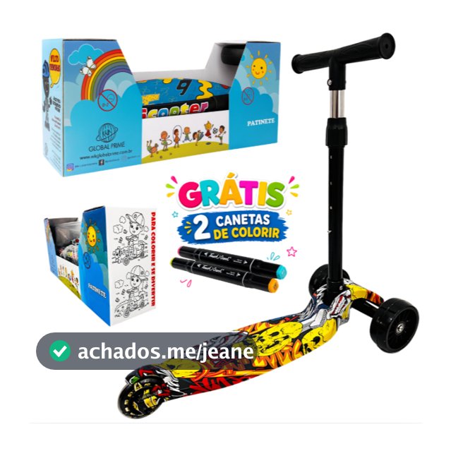 Patinete infantil 3 rodas com led ajustável scooter dobrável menino menina