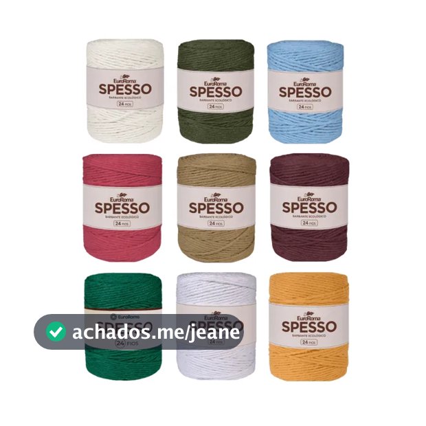 Barbante EuroRoma Spesso Macramê 1KG 254m 24 fios Crochê