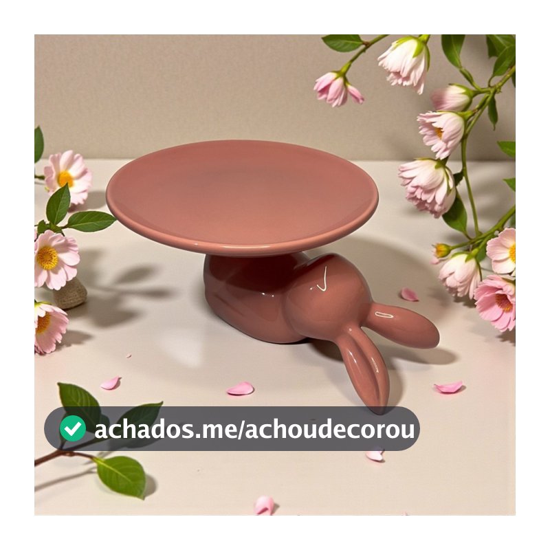 Boleira Decorada Coelho Páscoa Festas Decoração Buffets de Cerâmica Esmaltada Diversas Cores