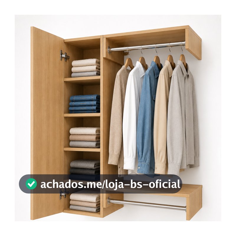 Guarda-Roupa Suspenso Com Porta e Cabideiro 15mm –101