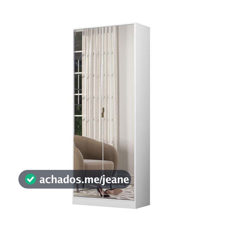 Sapateira Multiuso Grife disponível na cor Branco Com Espelho - Demóbile