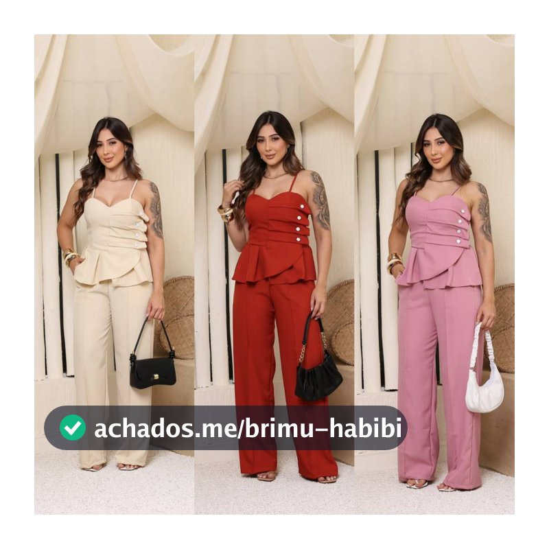 Conjunto Feminino Calça + Blusa Alfaiateria Luiz Twin Premiun – Moda Elegante Feminina Tendencia 2026