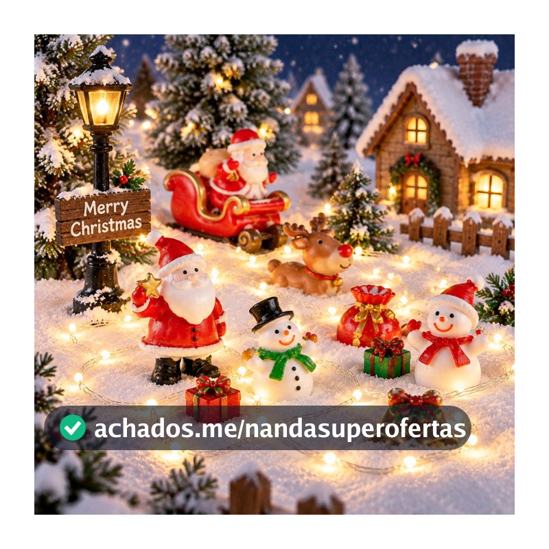 Mini Decorações De Natal Papai Noel Bonecos De Neve Meias Sinos Paisagens Em Miniatura Resina Artesanato Casa Mesa