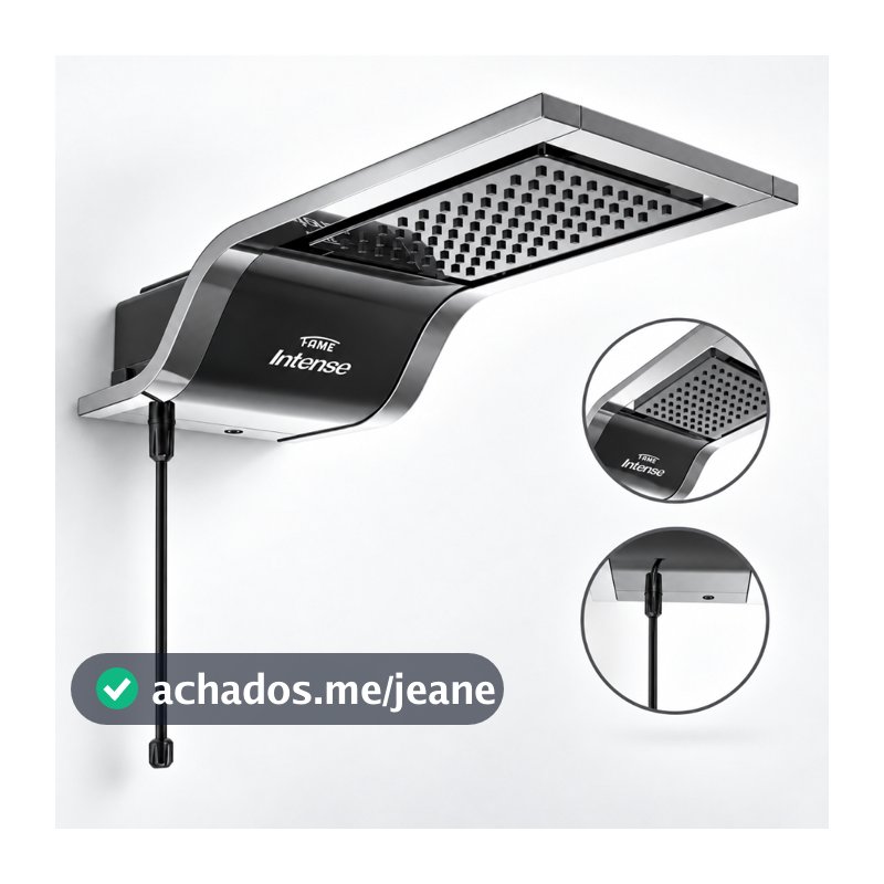 Ducha Eletrônica Intense Fame Black Chuveiro 7800w Preto/Cromado