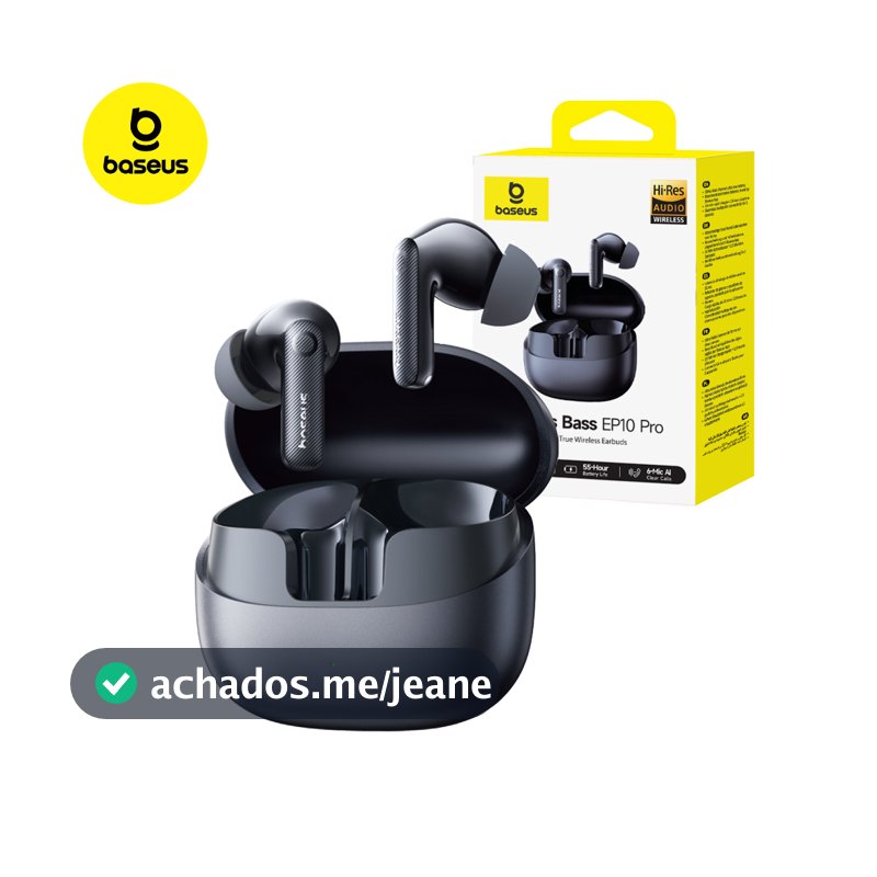 Fone Baseus BP1 Pro Bluetooth com ANC Graves Fortes 55h Bateria IP55 Resistente Suor Confortável