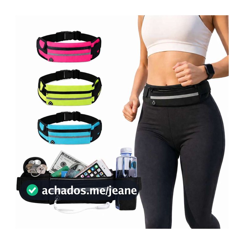 Pochete Corrida Celular Esportiva Sem Volume Compacta Leve Impermeável Porta Celular Porta Garrafa Academia