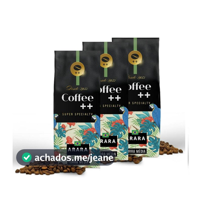 Coffee Mais – Café Grãos Super Especial - 100% Arábica, Torra Média – ARARA, Pack 3 Unidades de 250g