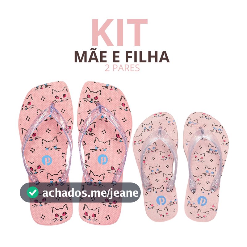Kt Chinelo Mãe e Filha Feminino Menina Infantil Flexível Antiderrapante