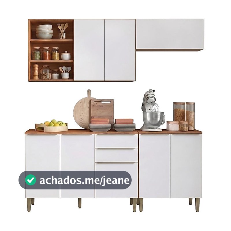 Armário de Cozinha Completa 8 Portas 2 Gavetas 100% MDF Clara