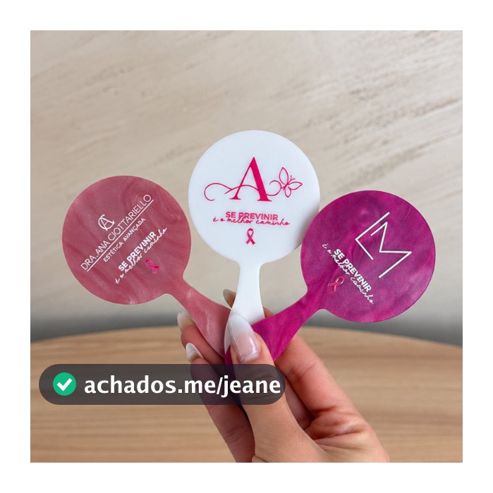 espelhos de bolsa KIT COM 100 formato COM CABO acrílico beleza maquiagem mimo presente