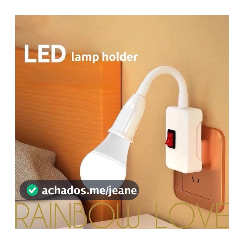 Tomada De Lâmpada E27 110-220V Extensor De Soquete Doméstico Com Interruptor Dois Plugues