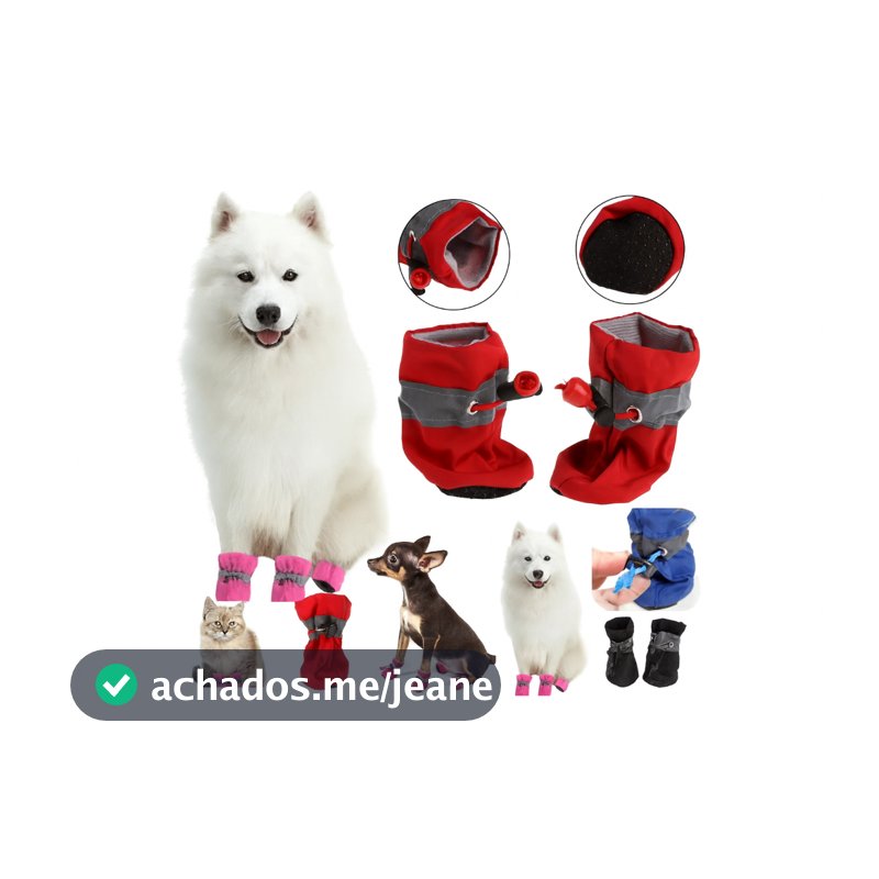 Sapatinho Cachorro Pet Bota Meia Chuva Antiderrapantes Impermeável Calçado Gato Resistente Roupa Frio Calor Sapato