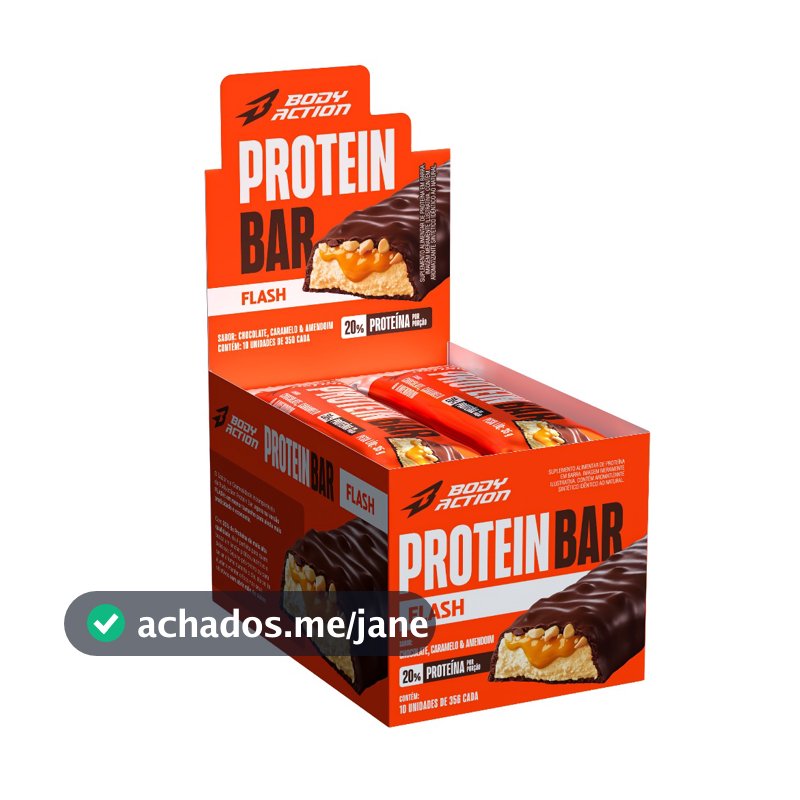 Barra de Proteína Snacks Protein Bar Flash 35g 10 Unids Bodyaction