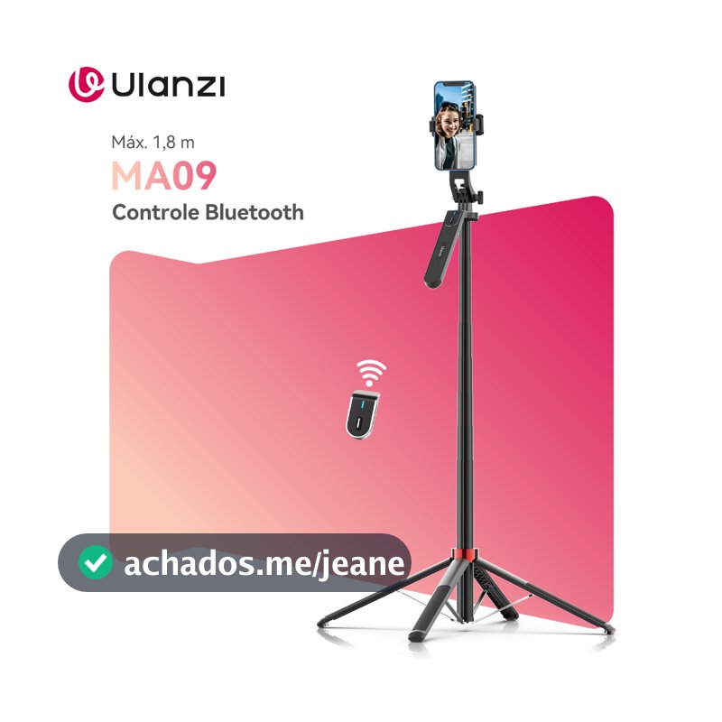 ULANZI MA09 Tripé Para Celular 1,8m Quatro Pernas Estabilizador Com Controle Bluetooth Recarregável