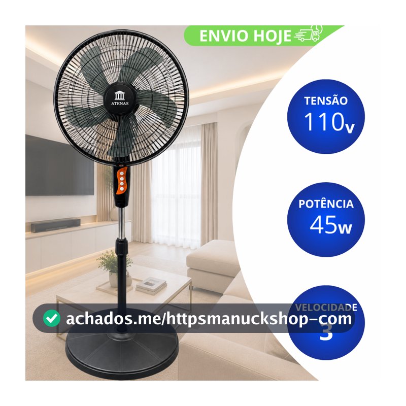 Ventilador Coluna 5 Pás 115cm Ajuste De Altura e Inclinação Com 3 Velocidades 110v Forte Silencioso