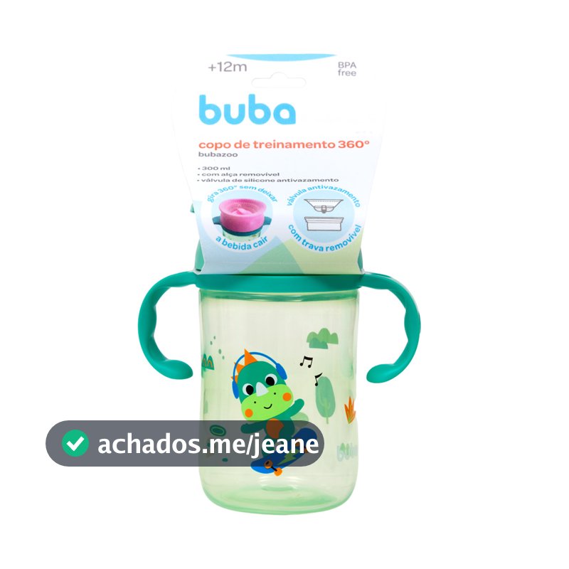 Copo de Treinamento 360° Buba zoo Dino 300ml