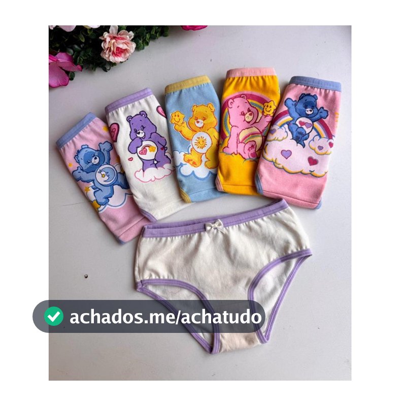 Kit 5 Calcinhas Infantis Menina  Algodão Macio, Confortável e Antialérgico