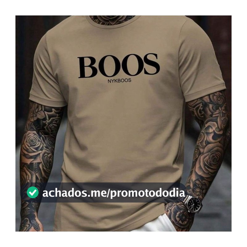 Camiseta Masculina Importada Bo..os Camisa 100% Algodão Moda Verão Gola Reforçada Premium