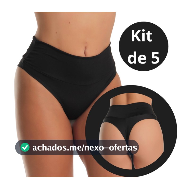 Calcinhas Modeladora Cós Alto Fio Duplo Kit Lingerie