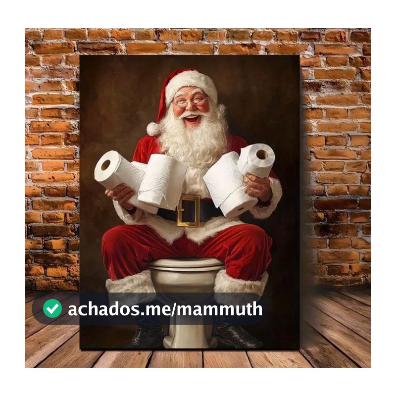 Quadro papai noel engraçado decoração Natal decoração para banheiro Natal 2025 ceia natalina