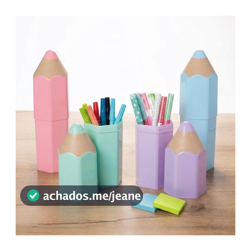 Kit 4 Organizadores Lápis 3D Lúdico Mesa Porta Objetos Porta Treco Presente Professores Lembrancinha Formatura Plasútil