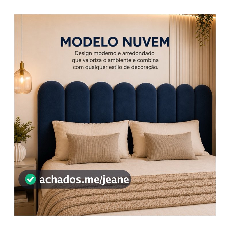 Kit 5 Até 10 Cabeceiras Estofada Cama Box Casal Moderna Luxo Modulada Sem Furo Autocolante 40cmx19cm Solteiro Queen King