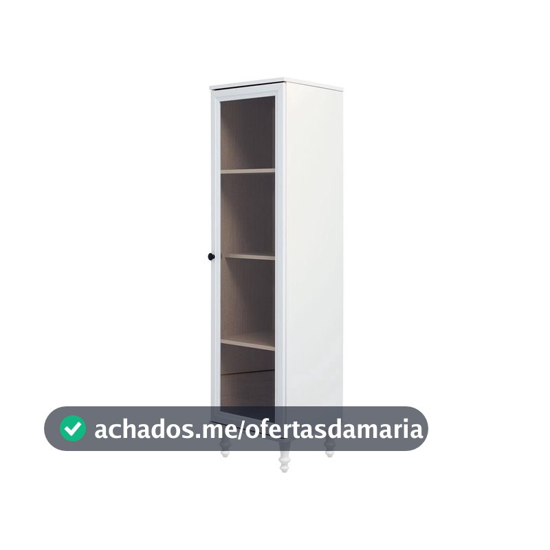 Cristaleira Estante Para Livros Ditália 1 Porta Vidro E-963