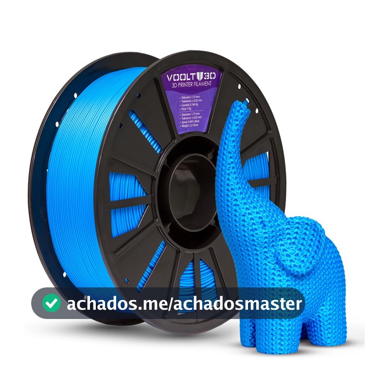 Filamento PLA Azul Sólido Premium 1Kg 1,75mm - Para Impressora 3D FDM - Voolt3D Oficial