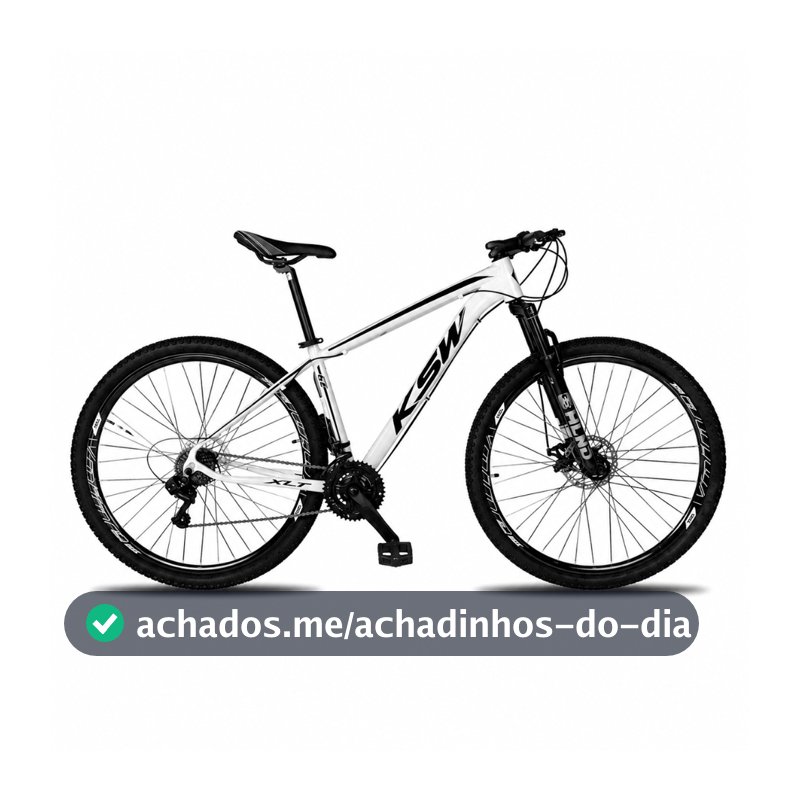 BICICLETA ARO 29 KSW XLT 21 MARCHAS SHIMANO FREIOS A DISCO QUADRO 17 BRANCA