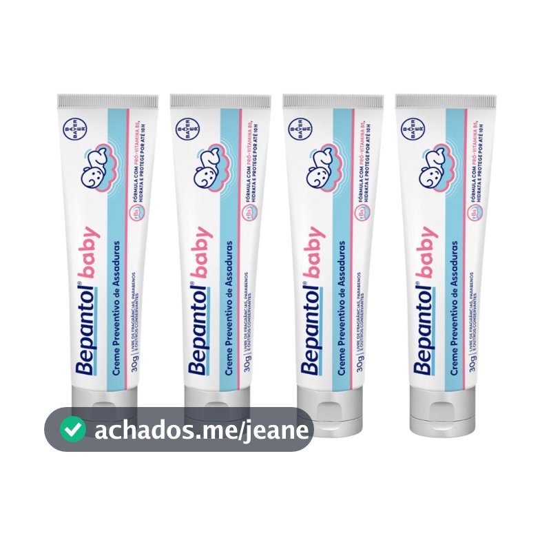 Kit com 4 Cremes Pomada de Assadura 30gr Cada - Bepantol