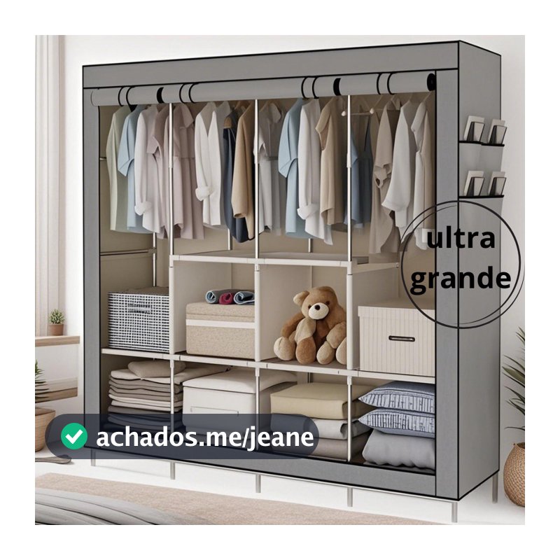 Guarda Roupa Dobrável Organizador De Roupas Portátil Multiuso Armário Organizador 4 Divisórias