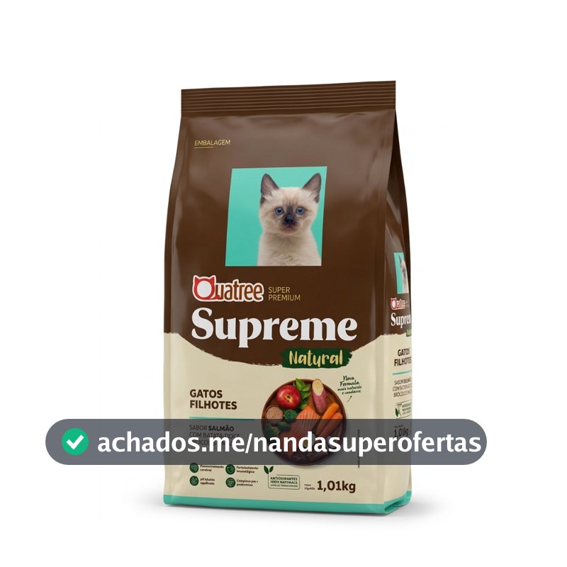 Ração Gatos Filhotes Quatree Supreme Salmão 1kg Super Premium