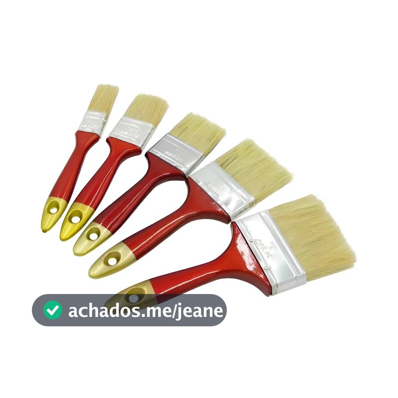 5 Pincéis Trincha Para Construção Multiuso Pintura Tamanhos Variados Resistente
