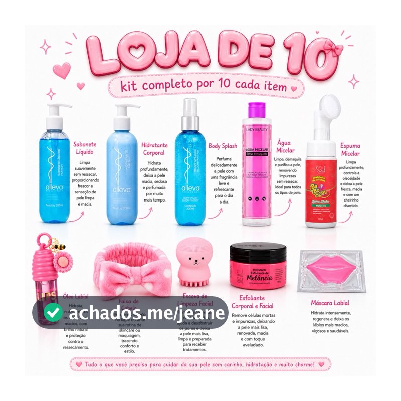 Loja de 10 Kit Skincare Feminino Completo com Acessórios e Cuidados Faciais