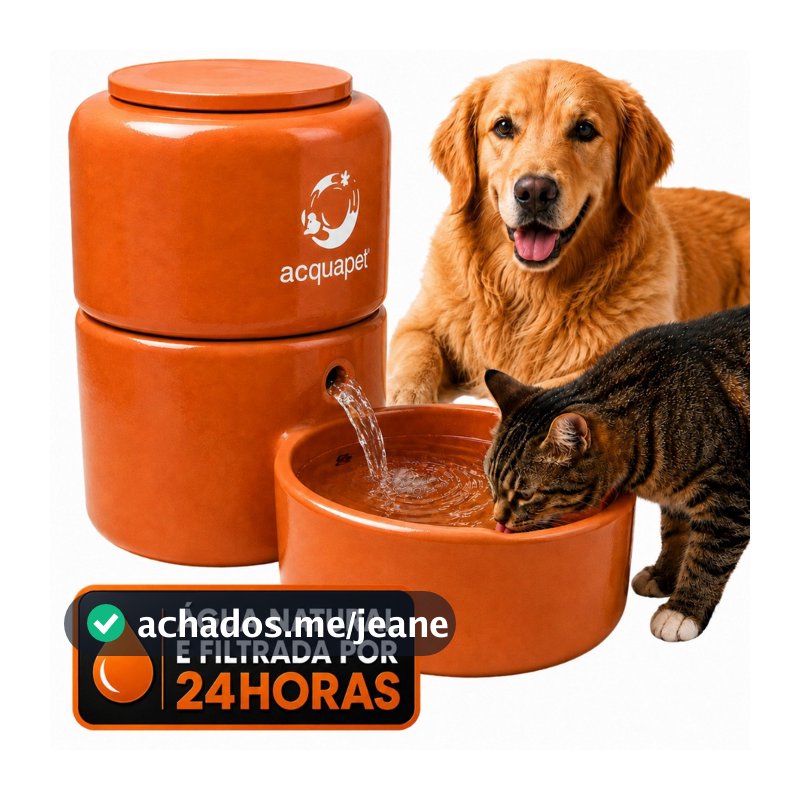Filtro Barro Bebedouro PET 4L Filtro Água Cachorro Gato Cerâmica com Bomba