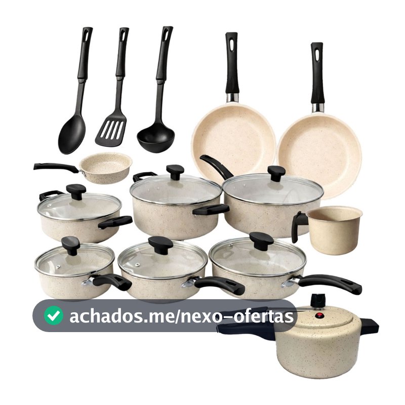 Jogo de Panelas 13 Peças Panela de Pressão 2L Conjunto Teflon Antiaderente Frigideira Caçarola