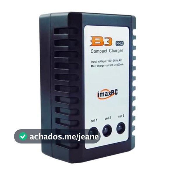 Carregador de Bateria Lipo (B3 PRO) 2S-3S Carregador Balanceador Remoto AC 7.4-11.1V 10W Carregador Compacto de Polímero