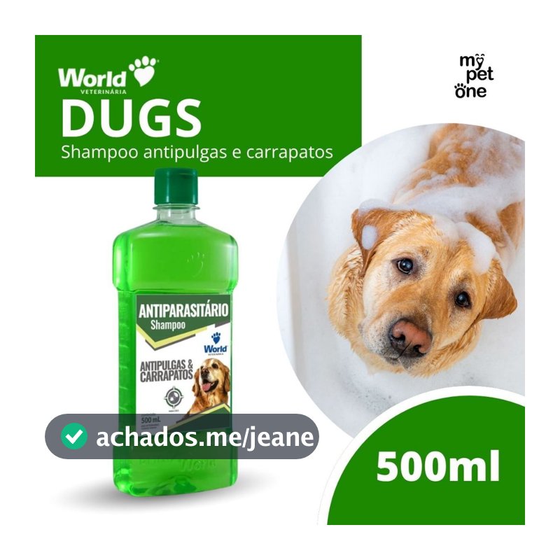 Shampoo Antiparasitário World Veterinária Dug's para Cães - 500ml