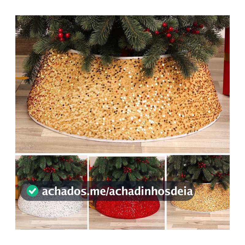 Saia Rigida Para Arvore De Natal Com Lantejoulas Estereoscópica Para Decoração Natalina De Festa Em Casa