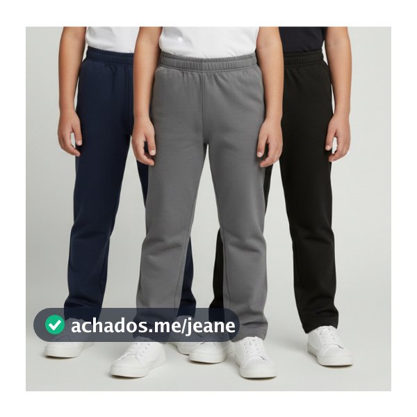 Kit 3 Calças de Moletom Infantil Sem Punho  Conforto e Estilo