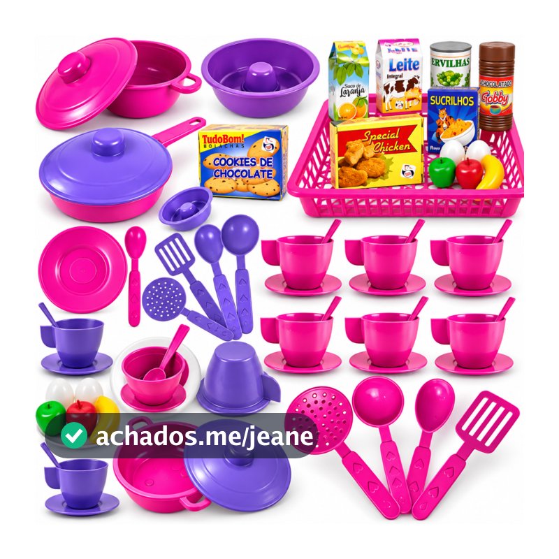 Kit Cozinha Brinquedo Infantil 38 pçs Faz de Conta Panelinhas Xícaras Comidinhas Menina