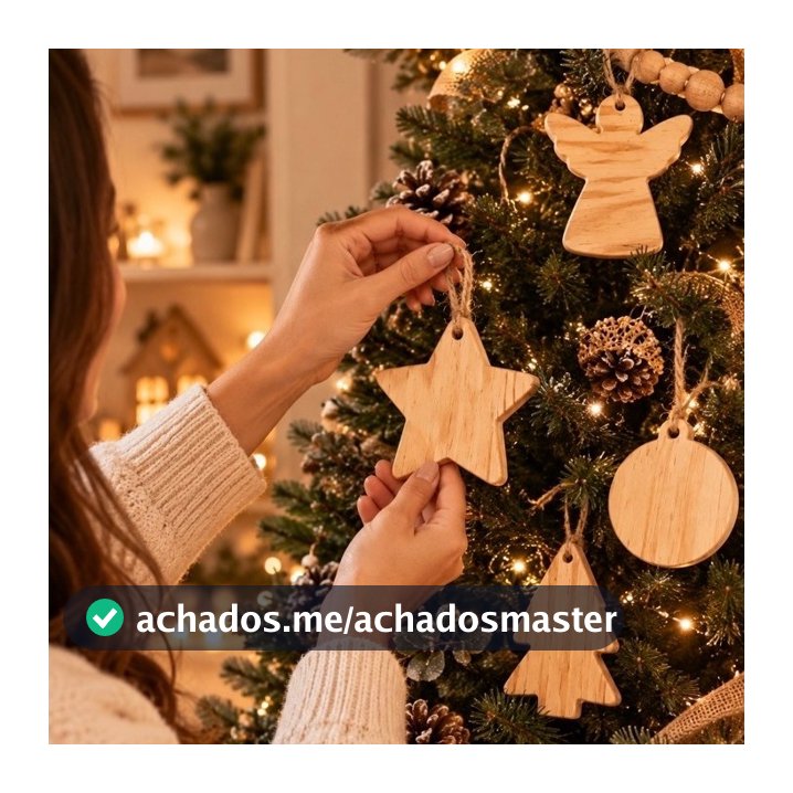 Kit 6 Pendentes Natal Árvore Farmhouse Enfeite Natalino tendência decoração
