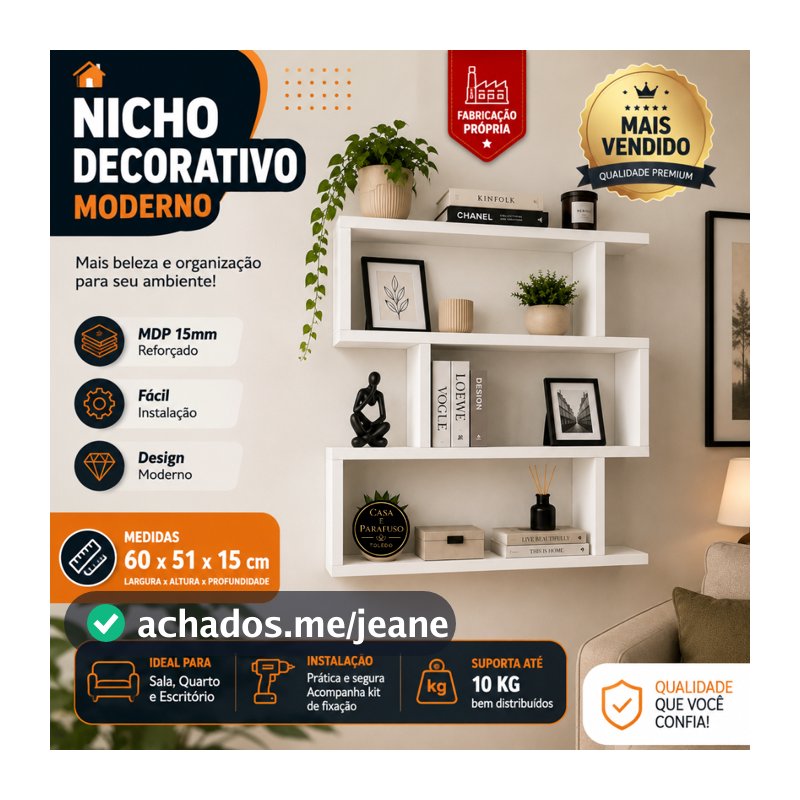 Nicho Decorativo para Parede Sala Quarto Escritório  112