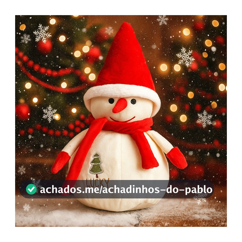 Boneco de Neve Enfeite de Natal - Pelúcia 22cm Altura